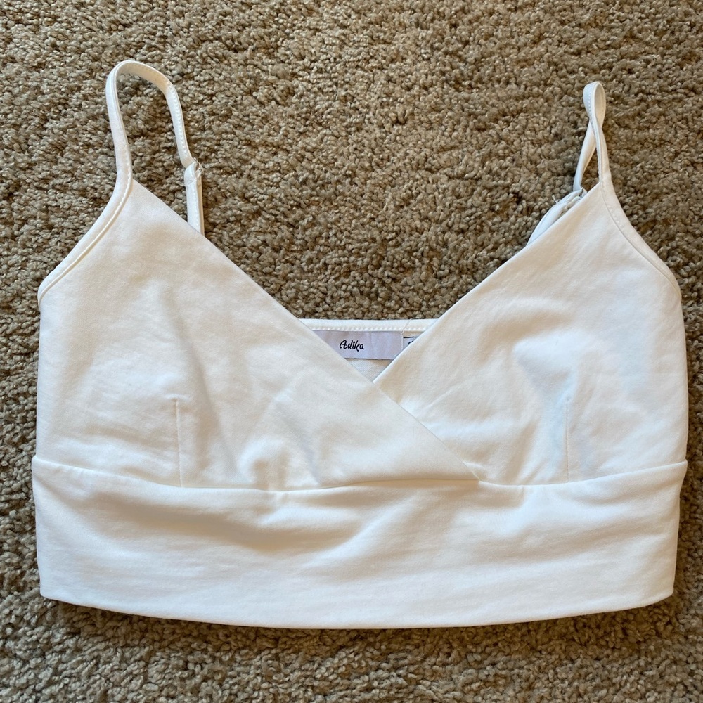 Adika Criss Cross White Tank Size XS NWOT